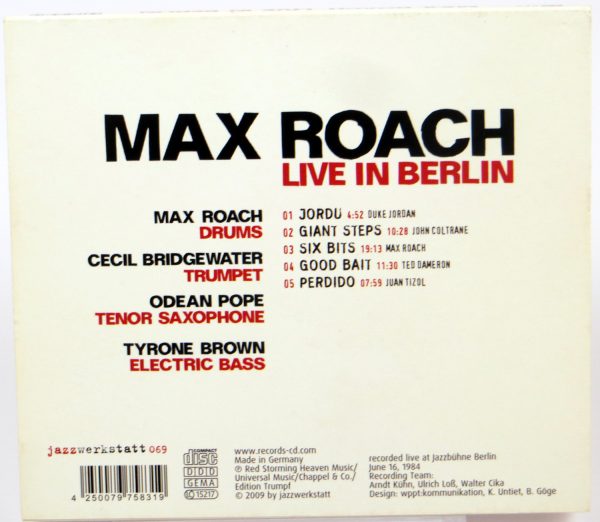 MAX ROACH - Live In Berlin - CD - obrazek 2