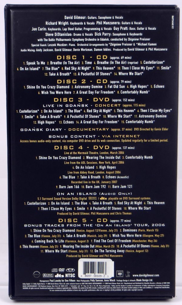 DAVID GILMOUR - Live In Gdańsk - 3 CD + 2 DVD BOX EU 2008 - obrazek 2