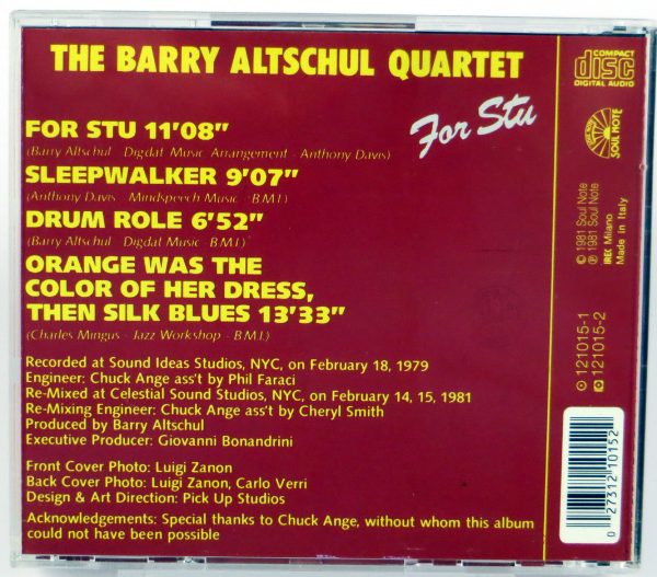 THE BARRY ALTSCHUL QUARTET - For Stu - CD 1993 - obrazek 2