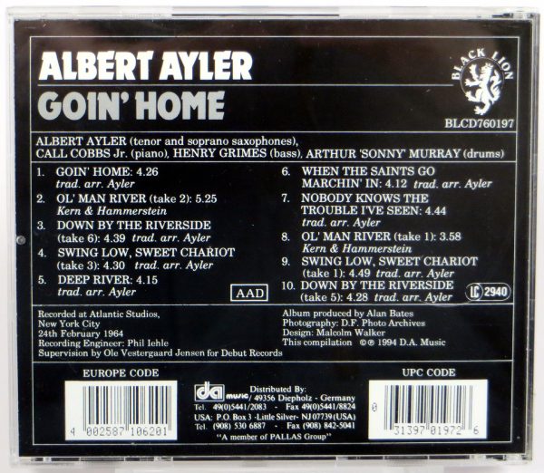 ALBERT AYLER - Goin' Home - CD 2004 - obrazek 2