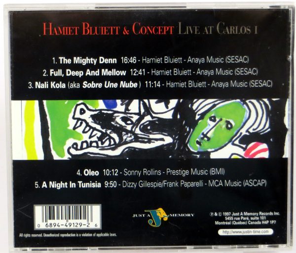 HAMIET BLUIETT & CONCEPT - Live At Carlos 1 - CD 1997 - obrazek 2