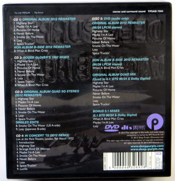 DEEP PURPLE - Machine Head 40th - 4 CD DVD BOX 2012 limited - obrazek 2