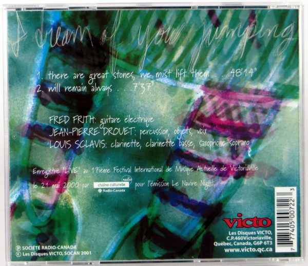 FRED FRITH / J.P. DROUET / LOUIS SCLAVIS - I Dream Of You Jumping - CD 2001 - obrazek 2