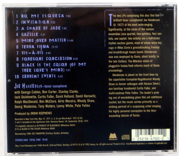 JOE HENDERSON - In Pursuit Of Blackness / Black Is The Color - CD US 1998 - obrazek 2