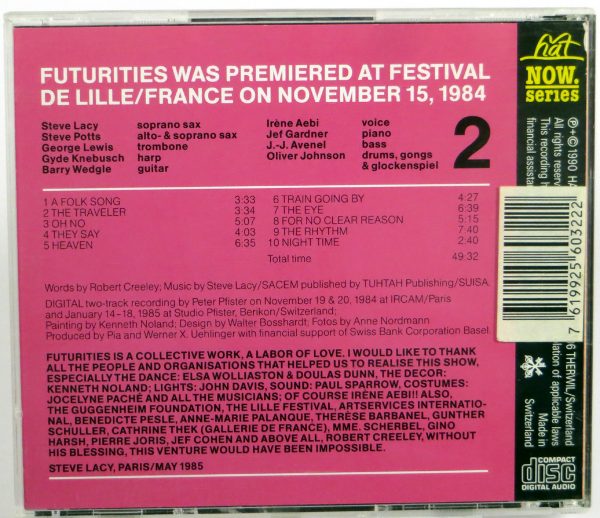 STEVE LACY NINE - Futurities part II - CD 1990 - obrazek 2