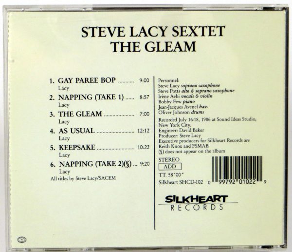 STEVE LACY SEXTET - The Gleam - CD 1988 - obrazek 2