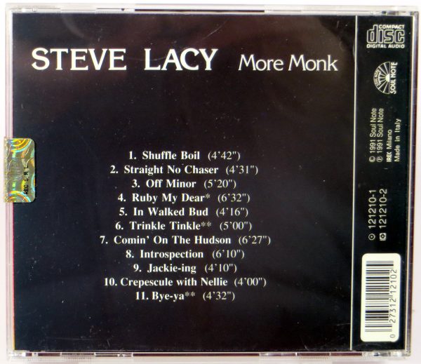 STEVE LACY - More Monk - CD 1991 - obrazek 2