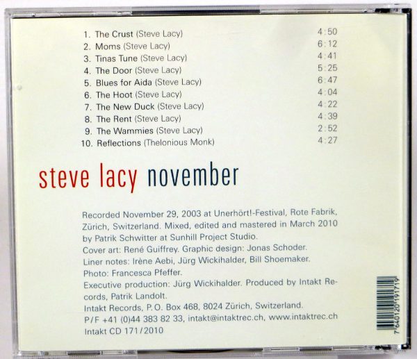 STEVE LACY - November - CD 2010 - obrazek 2