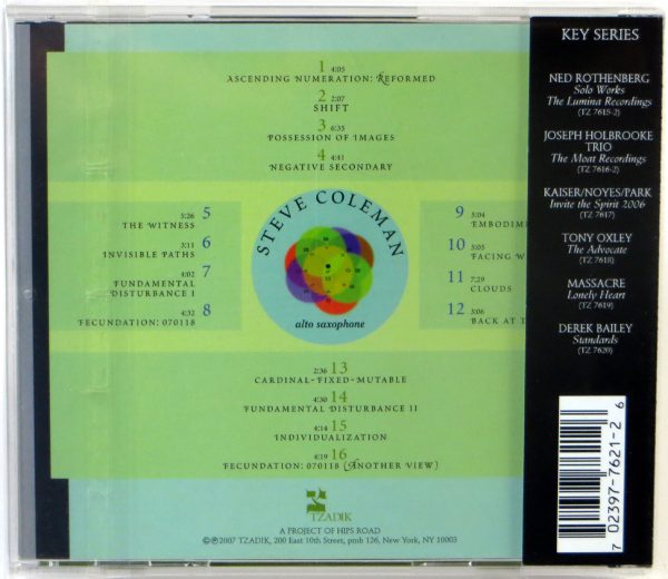 STEVE COLEMAN - Invisible Paths: First Scattering - CD TZADIK 2007 - obrazek 2
