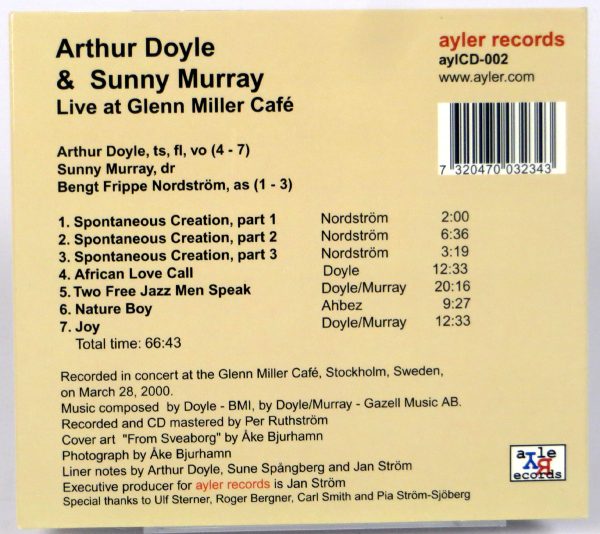 ARTUR DOYLE & SUNNY MURRAY - Live At Glenn Miller Cafe - CD 2001 - obrazek 2