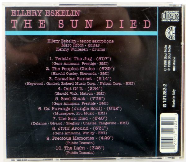 ELLERY ESKELIN - The Sun Died - CD 1996 - obrazek 2
