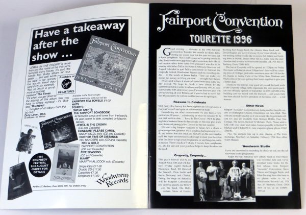 FAIRPORT CONVENTION - Tourette 1996 - Program Koncertowy / Tour Program / autografy - obrazek 3