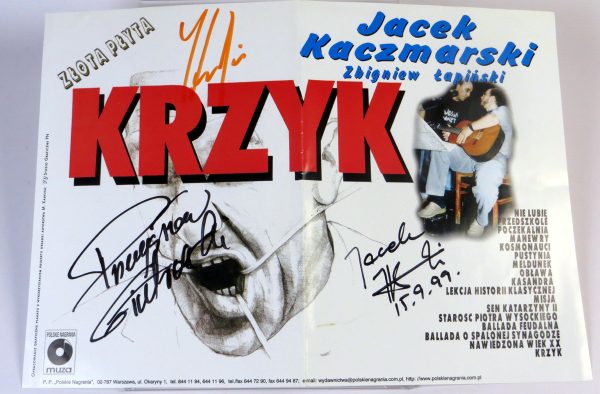 JACEK KACZMARSKI - Krzyk - PLAKAT REKLAMOWY autografy Gintrowski Łapiński