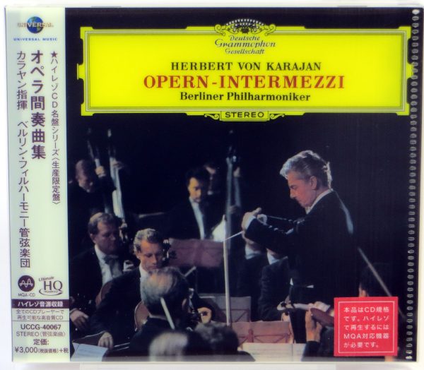 HERBERT VON KARAJAN - Opern - Intermezzi / BERLINER PHILHARMONIKER - MQA-CD Japonia 2018