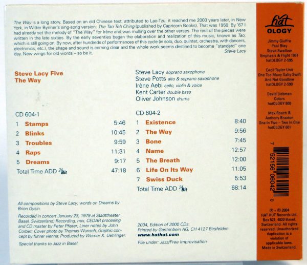 STEVE LACY FIVE - The Way - 2 CD 2004 - obrazek 2