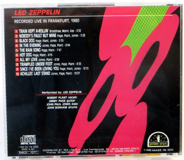 LED ZEPPELIN - Hotter Than The Hindenburg - CD Live 1980 - obrazek 2