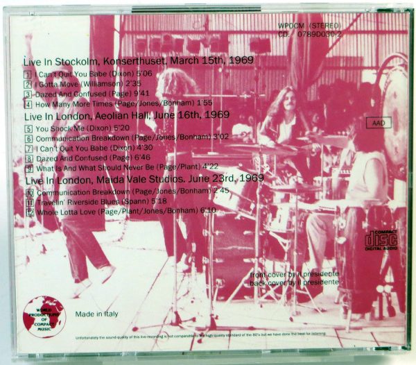 LED ZEPPELIN - Radio Appearances - CD Live 1969 - obrazek 2