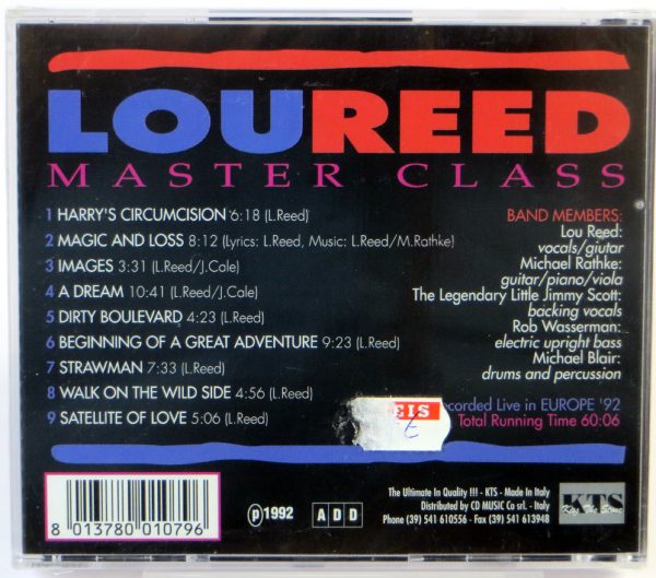 LOU REED - Master Class - CD live - obrazek 2