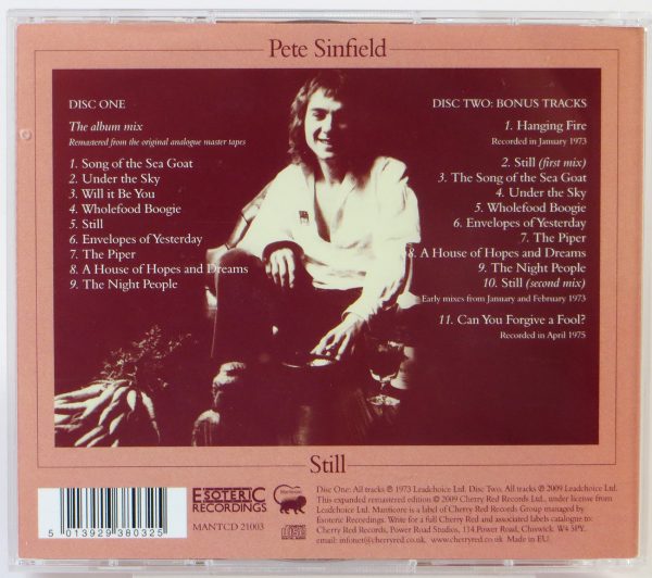 PETE SINFIELD - Still - 2 CD 2009 Expanded Edition - obrazek 4