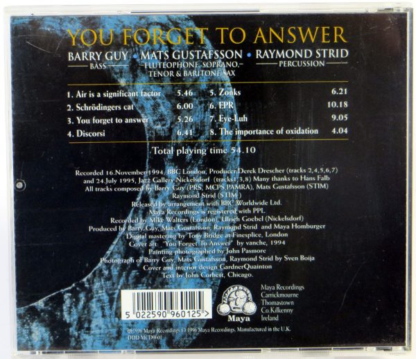 GUY / GUSTAFSSON / STRID - You Forget To Answer - CD 1996 - obrazek 2