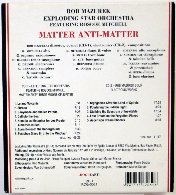 ROB MAZUREK EXPLODING STAR ORCHESTRA feat. Rascoe Mitchell - Matter Anti-Matter - 2 CD 2013 - obrazek 2