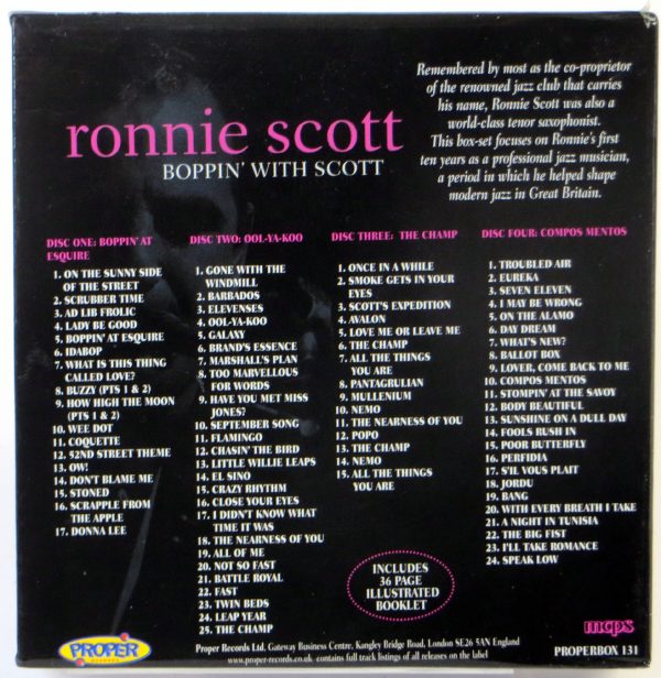 RONNIE SCOTT - Boppin' With Scott - 4 CD BOX 2007 - obrazek 2