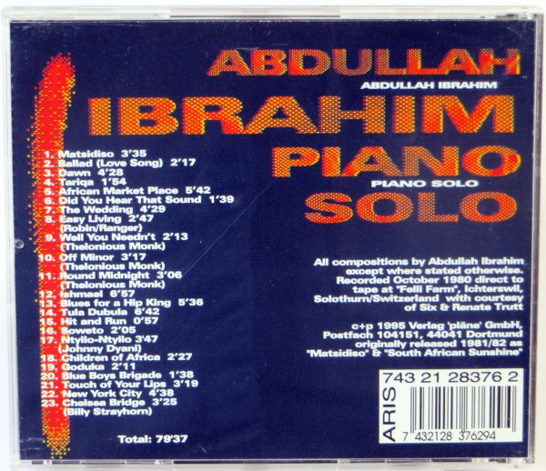 ABDULLAH IBRAHIM - Piano Solo - CD 1995 - obrazek 2