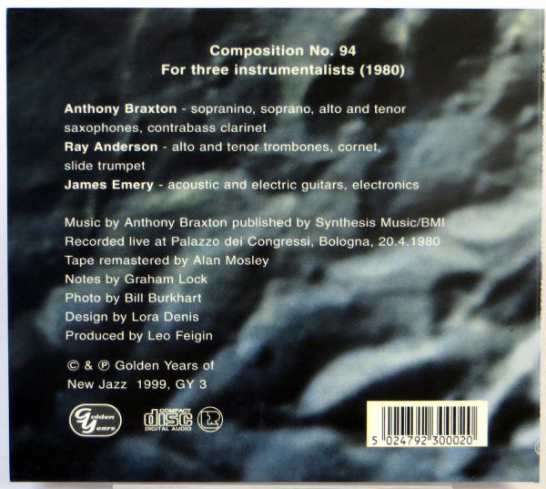 ANTHONY BRAXTON - Composition No. 94 For Three Instrumentalists (1980) - CD - obrazek 2