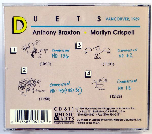 ANTHONY BRAXTON / MARILYN CRISPELL - Duets Vancouver 1989  - CD - obrazek 2