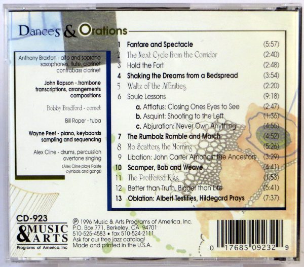 JOHN RAPSON - Dances & Orations  - CD 1996 Anthony Braxton - obrazek 2