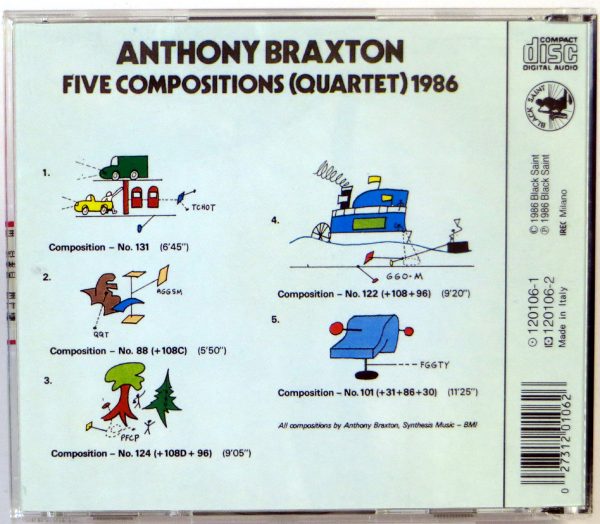 ANTHONY BRAXTON - Five Compositions (Quartet) 1986 - CD - obrazek 2