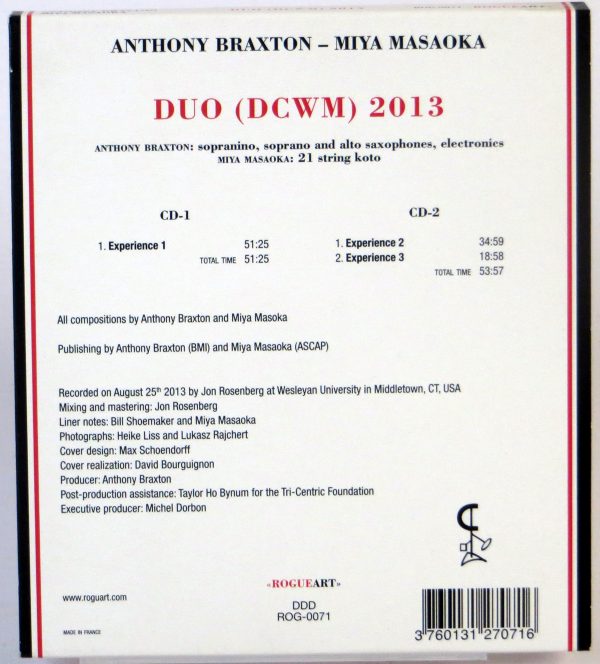 ANTHONY BRAXTON / MIYA MASAOKA - Duo (DCWM) 2013  - 2 CD - obrazek 2