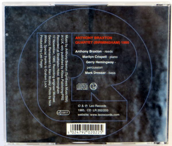 ANTHONY BRAXTON QUARTET - (Birmingham) 1985 - 2 CD - obrazek 2