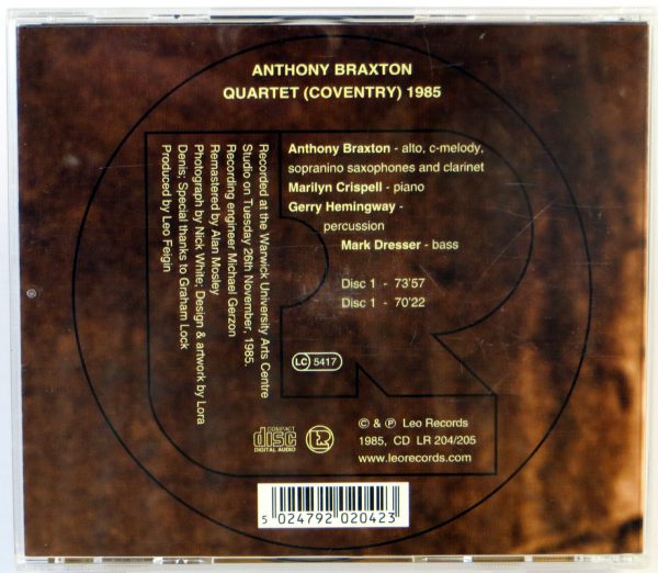 ANTHONY BRAXTON QUARTET - (Coventry) 1985 - 2 CD - obrazek 2