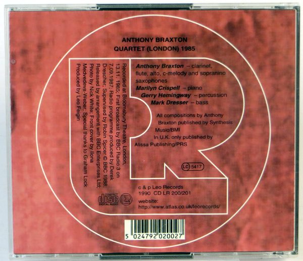 ANTHONY BRAXTON QUARTET - (London) 1985 - 2 CD - obrazek 2