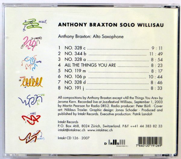 ANTHONY BRAXTON - Solo Willisau - CD 2007 - obrazek 2