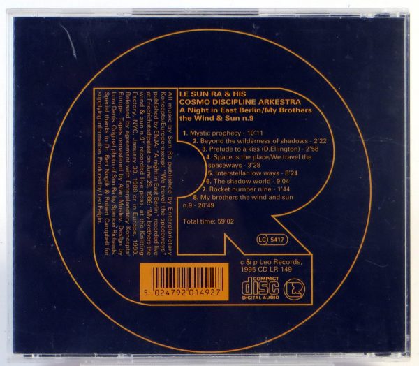 SUN RA AND HIS COSMO DISCIPLINE ARKESTRA - A Night In East Berlin / My Brothers The Wind & Sun No. 9 - CD 1995 - obrazek 2