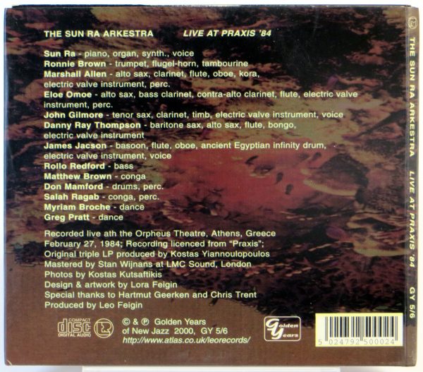 THE SUN RA ARKESTRA - Live At Praxis '84 - 2 CD 2000 - obrazek 2