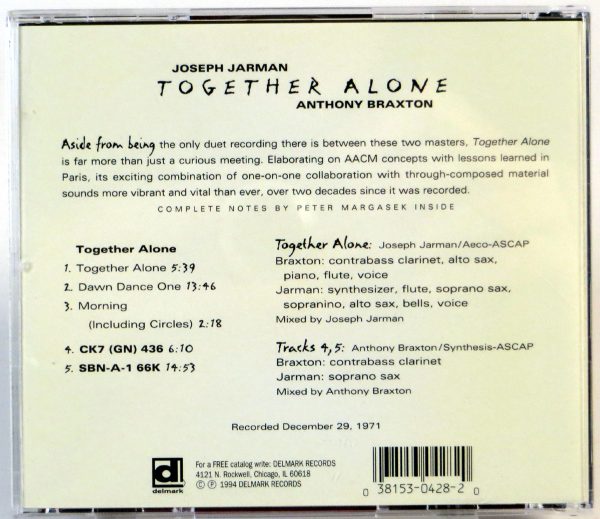 JOSEPH JARMAN / ANTHONY BRAXTON - Together Alone - CD 1994 - obrazek 2