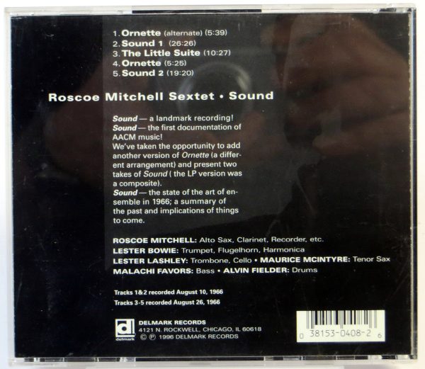 RASCOE MITCHELL SEXTET - Sound - CD 1996 - obrazek 2