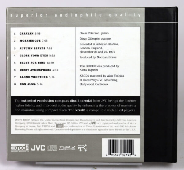 OSCAR PETERSON & DIZZY GILLESPIE - Oscar Peterson & Dizzy Gillespie - XRCD2 Japan 2002 - obrazek 2