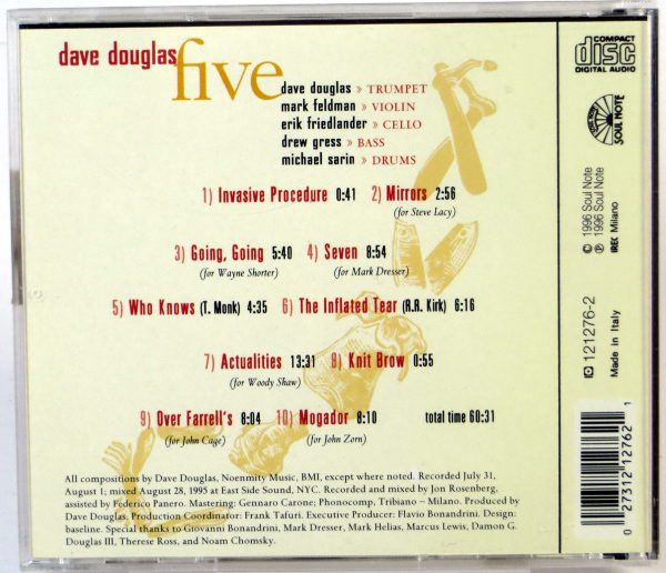 DAVE DOUGLAS - Five - CD 1996 - obrazek 2